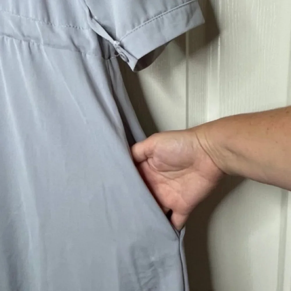 LIDAAI | Lilac Short Sleeve Dress with Waist Tie | Size M - Picture 5 of 11